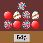 solve equations to find the cost the candy